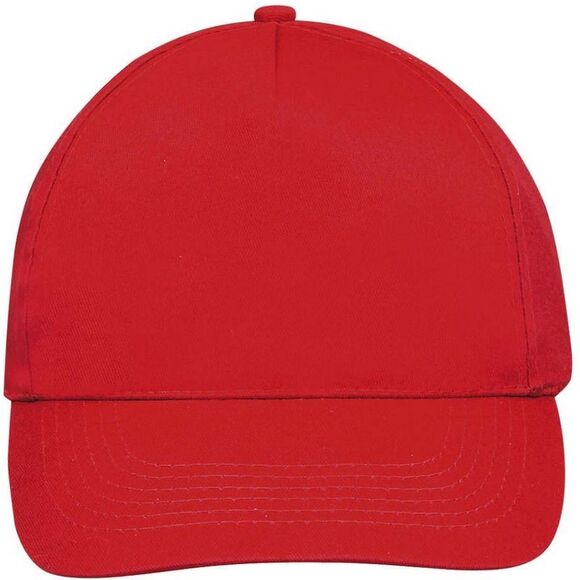 SOLS Unisex Sunny 5 Panel Baseball Cap / Red - Picture 4 of 5